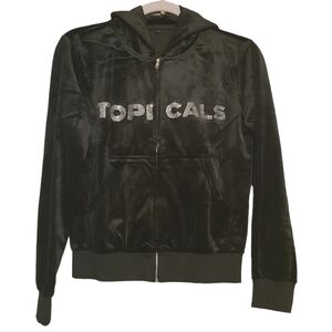 Topicals | Black and Silver Sequin Full Zipper Jacket (Size Medium)